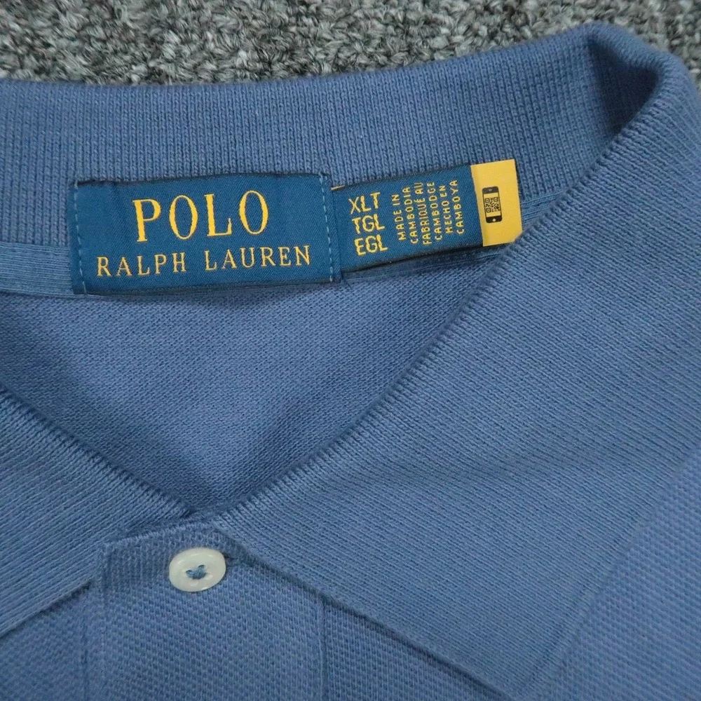 Polo Ralph Lauren Shirt Mens XL Tall Blue Short Sleeve Classic Pique XLT